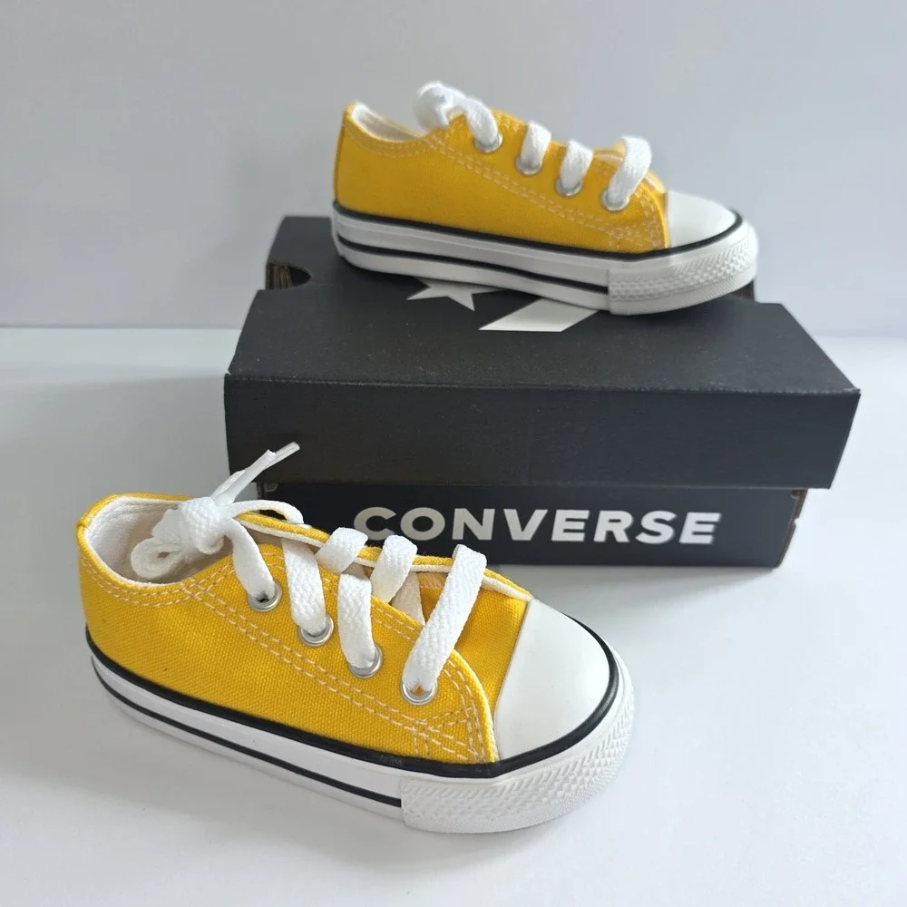 Converse Toddler Size 5 EU 20 Yellow Canvas All Star Sneakers Shoes